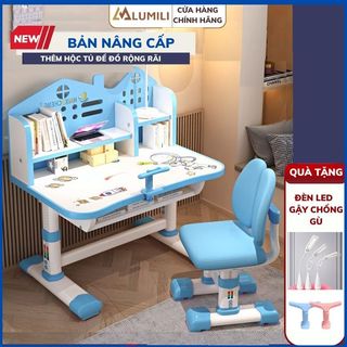 [Tặng đèn led + Cây chống gù ] Bàn học sinh trẻ em  A601+ nâng cấp chống gù chống cận cho bé nâng hạ độ cao thông minh
