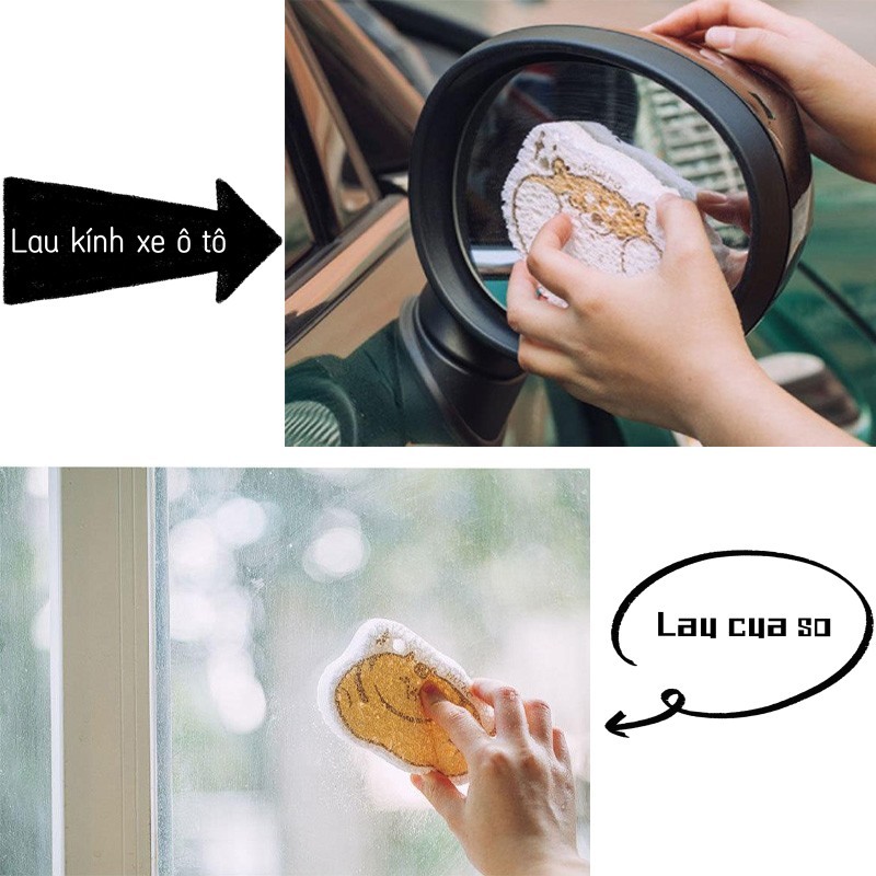 Miếng rửa chén bọt biển hoạt hình đa năng cao cấp dành cho gia đình