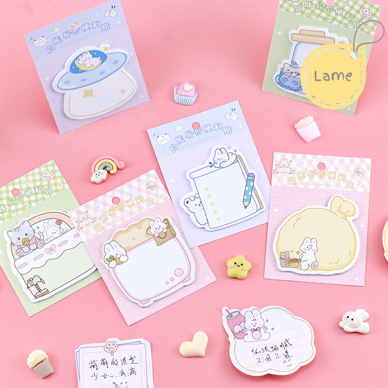 Set 20 tờ giấy note hình mèo thỏ dễ thương