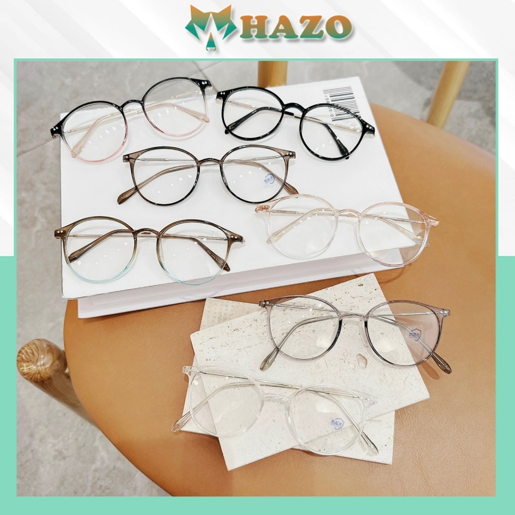 Mắt Kính Gọng Cận Form Tròn Chân Kim Loại Lyly Phong Cách Hàn Quốc Cá Tính - Hazo