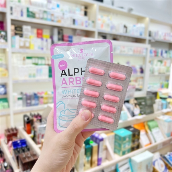 Viên Bột Kích Trắng  ALPHA ARBUTIN Whitening Plus Precious Skin Thái Lan 1 vỉ 10 viên