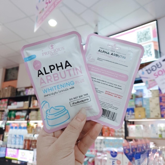 Viên Bột Kích Trắng  ALPHA ARBUTIN Whitening Plus Precious Skin Thái Lan 1 vỉ 10 viên