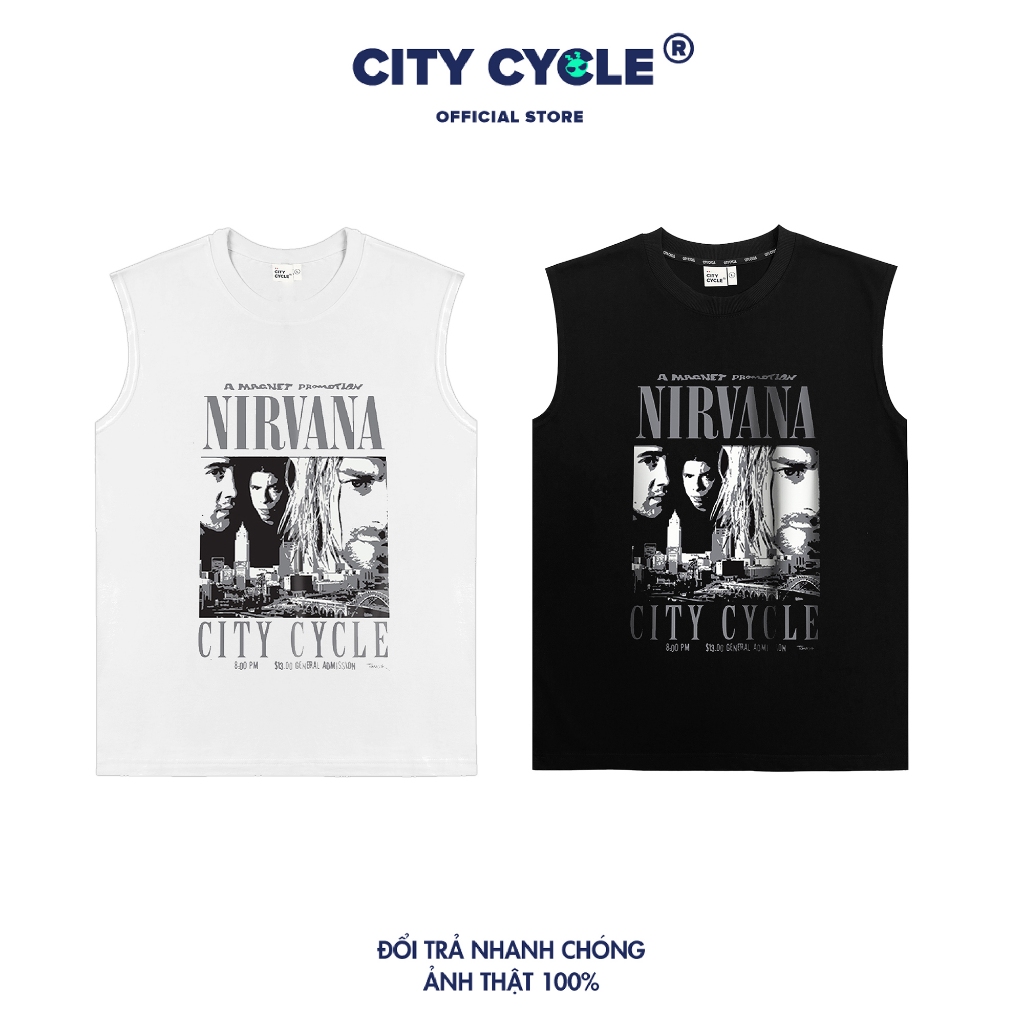 Áo tanktop local brand ba lỗ Nirvana City Cycle cotton form rộng nam nữ oversize unisex in hình