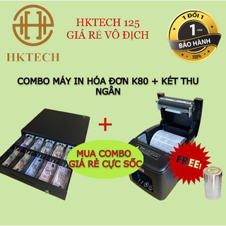 Gói tiết kiệm máy in bill k80 + két thu ngân, bộ thu ngân giá rẻ