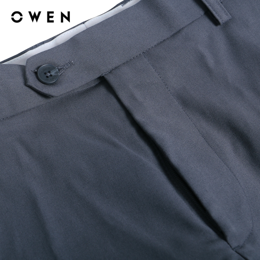 OWEN - Quần tây Nam dáng Regular Fit Tăng đơ màu Ghi chất liệu Polyester-Rayon-Spandex - QRT231258