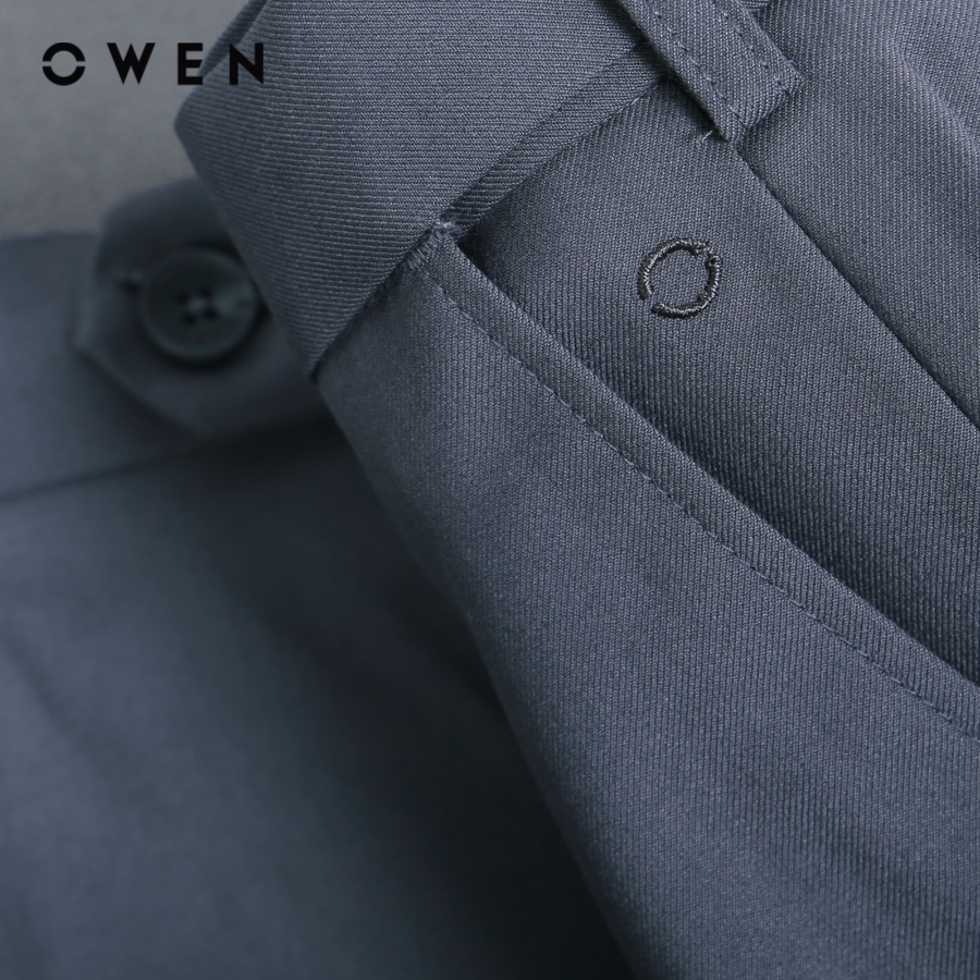 OWEN - Quần tây Nam dáng Regular Fit Tăng đơ màu Ghi chất liệu Polyester-Rayon-Spandex - QRT231258