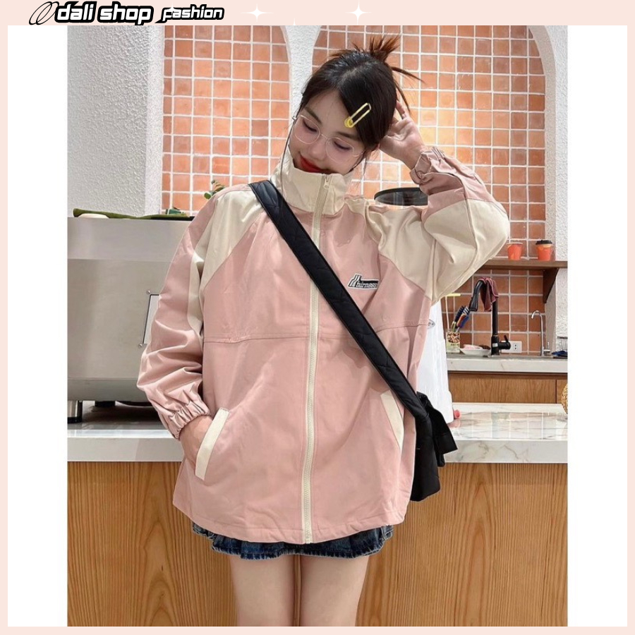 Áo khoác gió nữ 2 lớp đẹp phối màu trẻ trung năng động, áo khoác dù mẫu mới duyên dáng