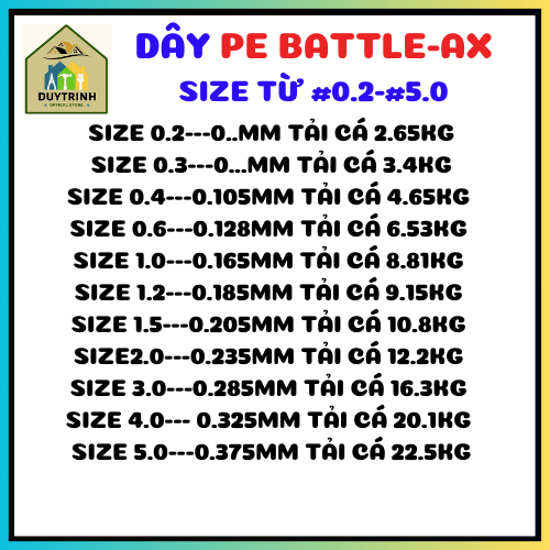 Dây PE Battle Ax Chuyên Làm Thẻo Câu Đài, Săn Hàng 30 MÉT