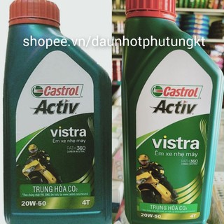Nhớt Castrol Activ Vistra 20W50 dùng cho động cơ xe máy 4T