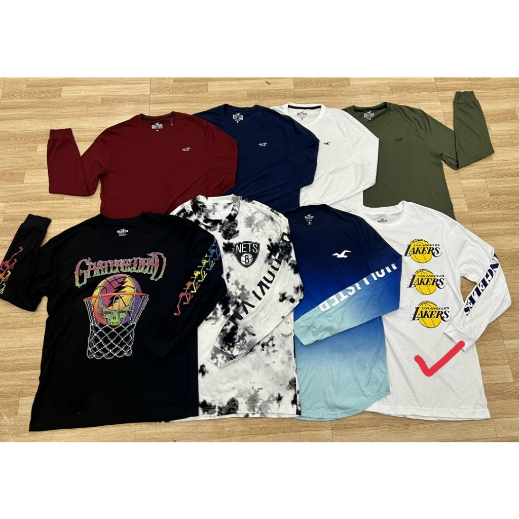 Áo Thun Dài Tay cotton nam Hollister xuất dư xịn Susushop màu trắng