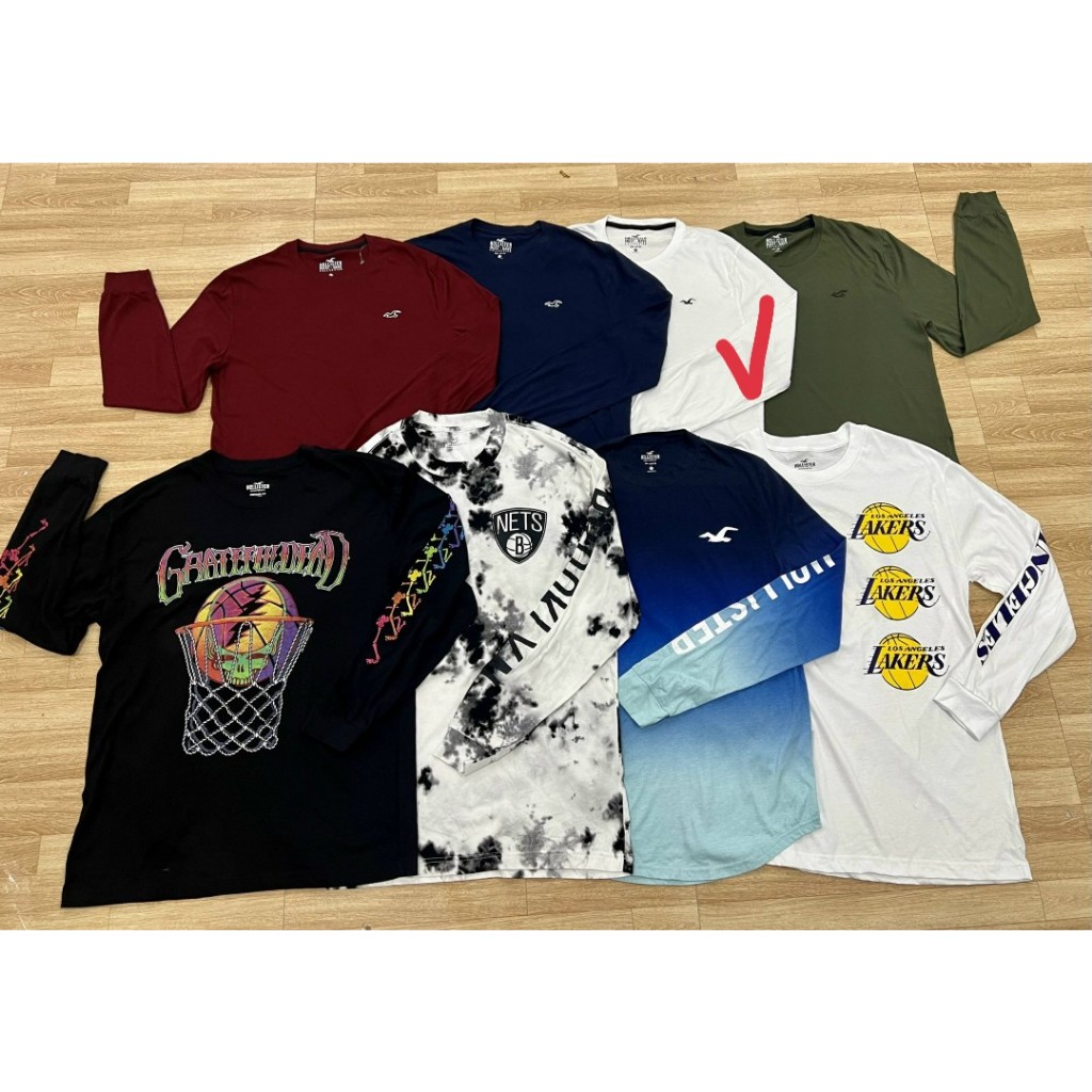 Áo Thun Dài Tay cotton nam Hollister xuất dư xịn Susushop màu trắng