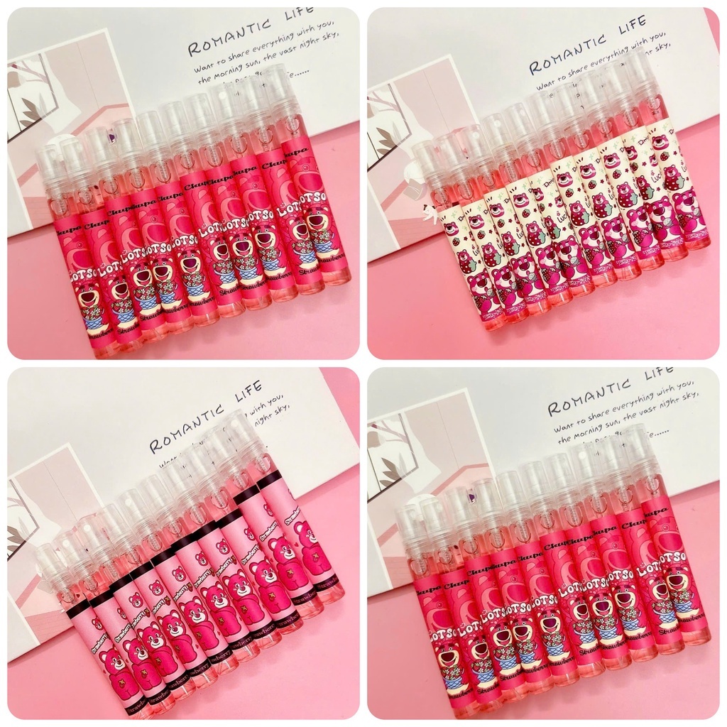 Nước hoa gấu dâu chai chiết 10ml, mùi thơm cực kỳ dễ thương. lưu mùi lâu .Body Mist Gấu Dâu Lotso