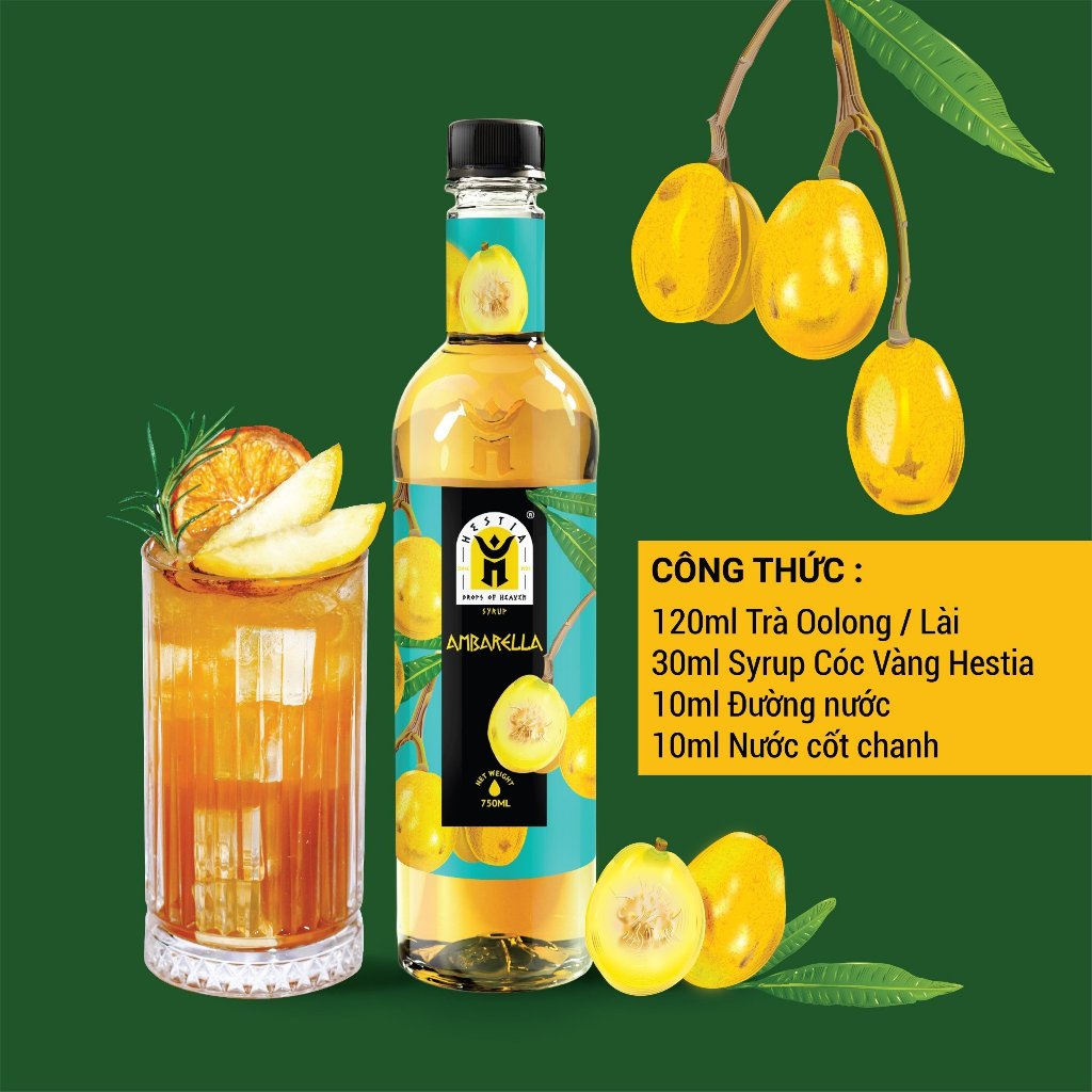 Syrup Cóc vàng  Hestia  750ml - Siro Cóc Vàng làm trà cóc vàng hot