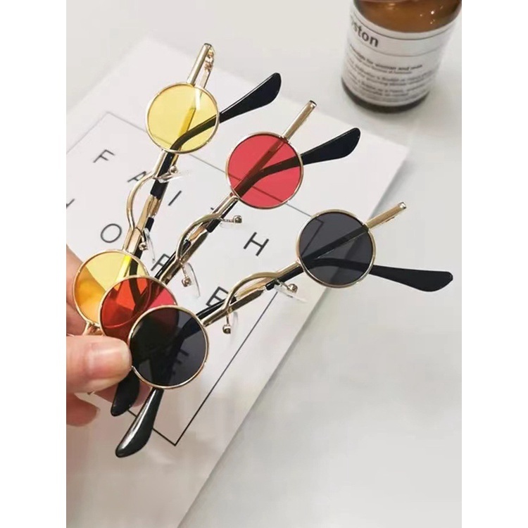 Kính Râm Gọng Tròn Siêu Nhỏ Phong Cách Hip Hop JP7 Thời Trang Cá Tính Cho Nam Nữ
