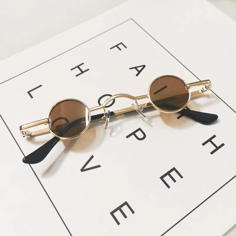 Kính Râm Gọng Tròn Siêu Nhỏ Phong Cách Hip Hop JP7 Thời Trang Cá Tính Cho Nam Nữ