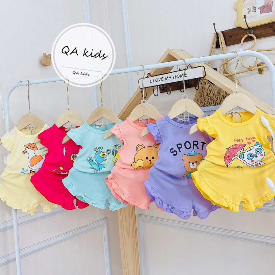 Bộ quần áo cộc tay thun lạnh bé gái BC81