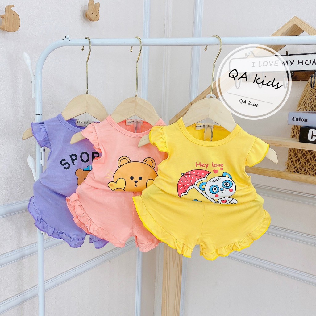 Bộ quần áo cộc tay thun lạnh bé gái BC81