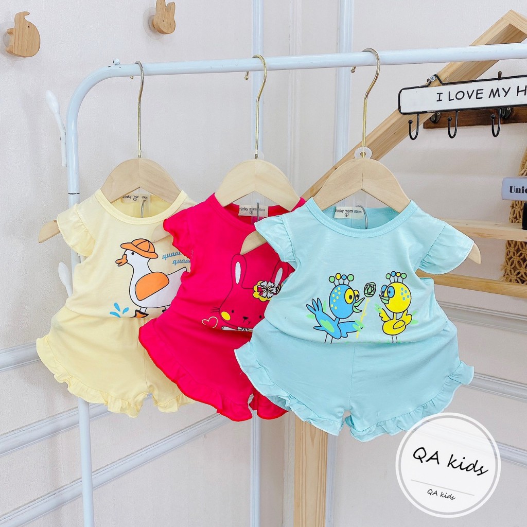 Bộ quần áo cộc tay thun lạnh bé gái BC81