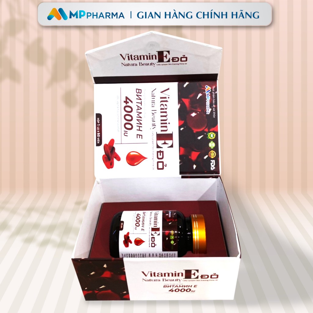 V58a Combo 3 hộp -Viên uống Vitamin E đỏ 4000IU MP  -hỗ trợ Trắng da, dưỡng ẩm ,chống lão hóa -hộp 60 viên
