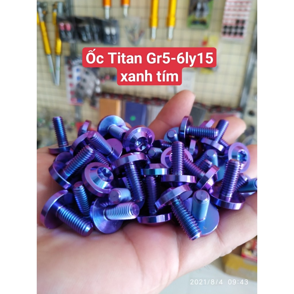 Ốc 6ly15 TiTan Gr5 gắn dàn áo xe máy