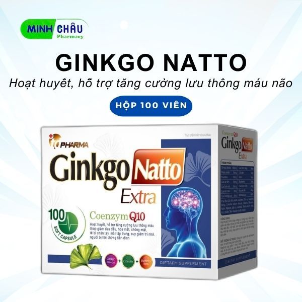 Hộp 100 viên uống GINKGO NATTO Extra bổ sung Coenzyme Q10