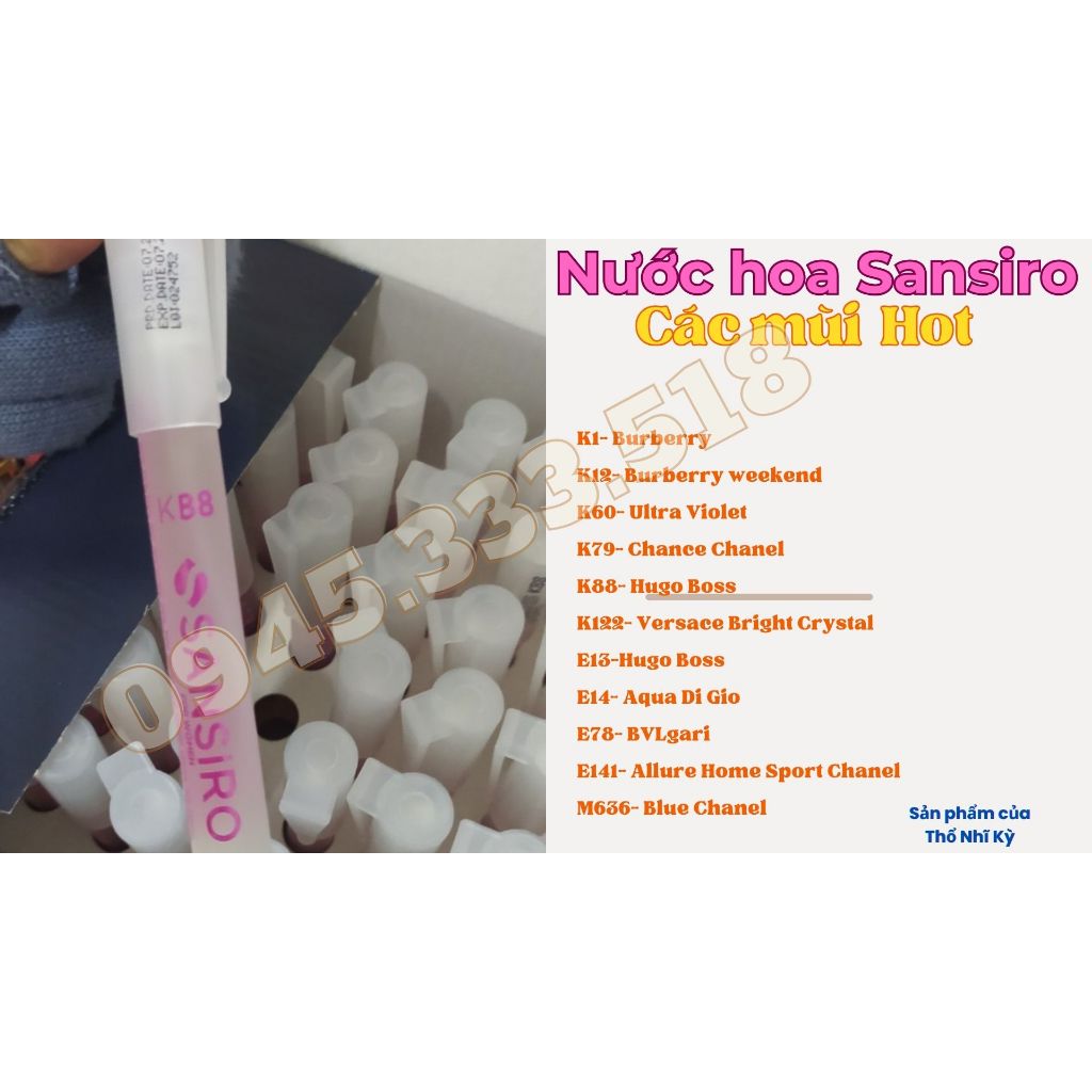 Combo 3 chai nước hoa Sansiro thơm dai cả ngày - Khách tự chọn