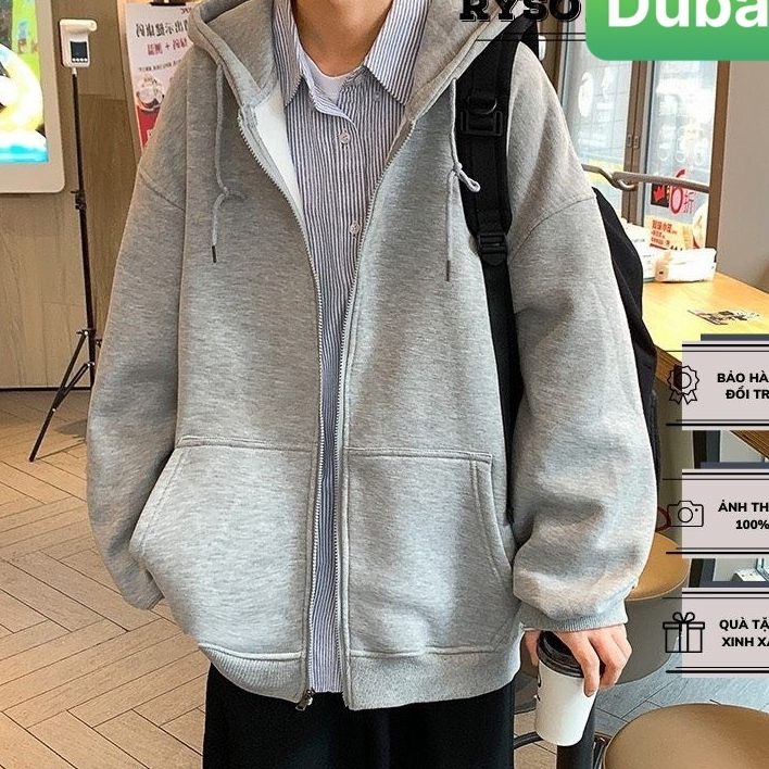 ÁO KHOÁC HOODIE TRƠN DÂY KÉO SÀNH ĐIỆU - ÁO CHỐNG NẮNG PHONG CÁCH UNISEX HOT TREND 2023 - DUBATI FASHION