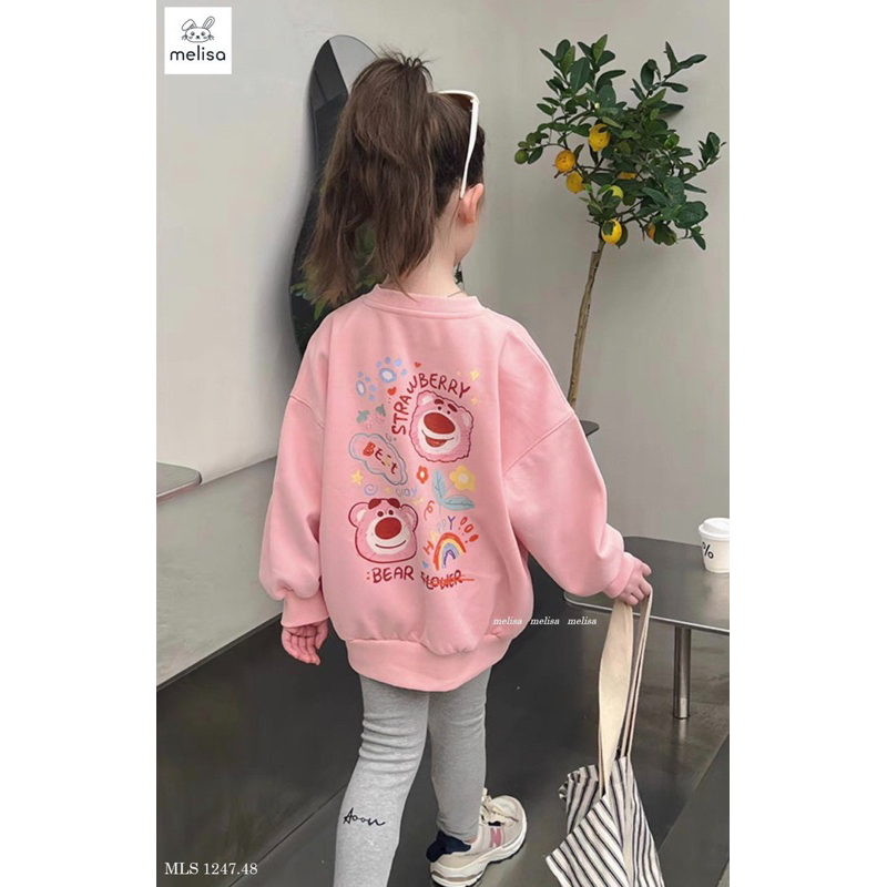 Bộ nỉ gấu cam quần legging Melisa