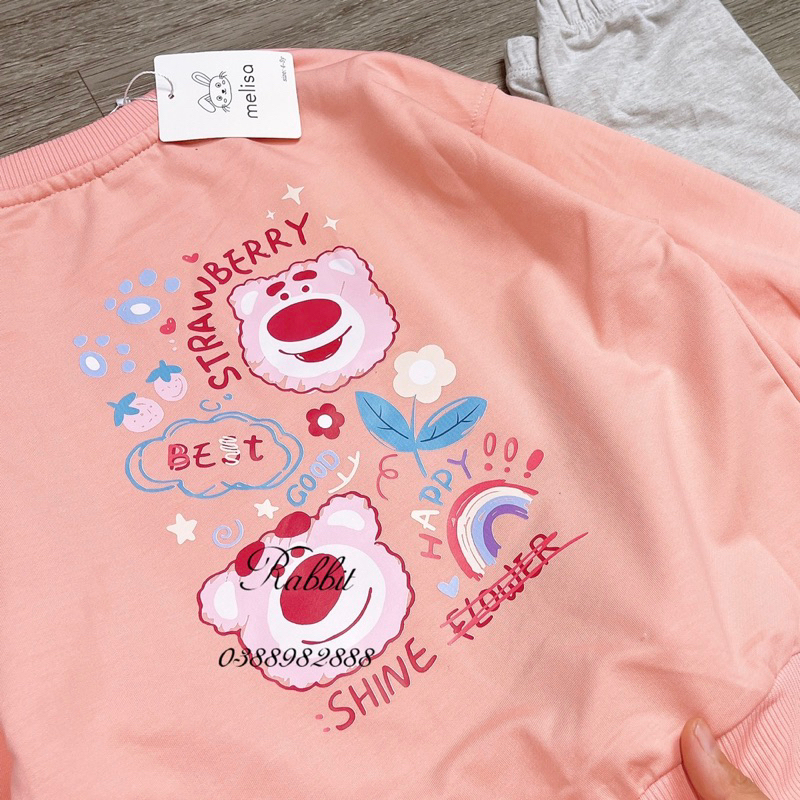 Bộ nỉ gấu cam quần legging Melisa