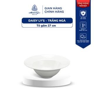 Tô Gấm Sứ Cao Cấp Minh Long - Daisy Lys - Trắng Ngà - 27 cm