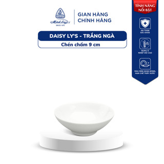 Chén chấm sứ cao cấp minh long - daisy ly's - trắng ngà - 9 cm
