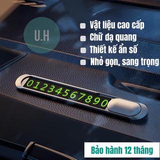 Bảng số điện thoại ô tô, phụ kiện ô tô UHERO BS01 gắn taplo bằng kim loại để lại số điện thoại khi đỗ xe