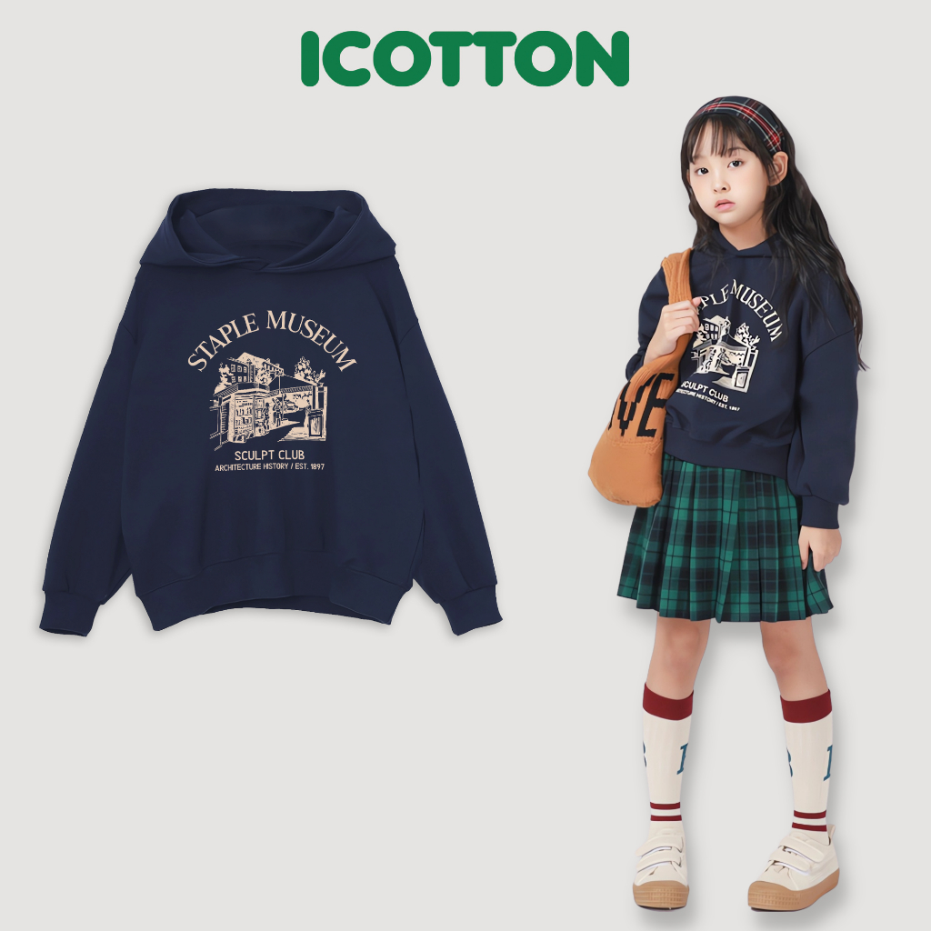 Áo hoodie nỉ dành cho bé in hình STAPLE CLUB BT219