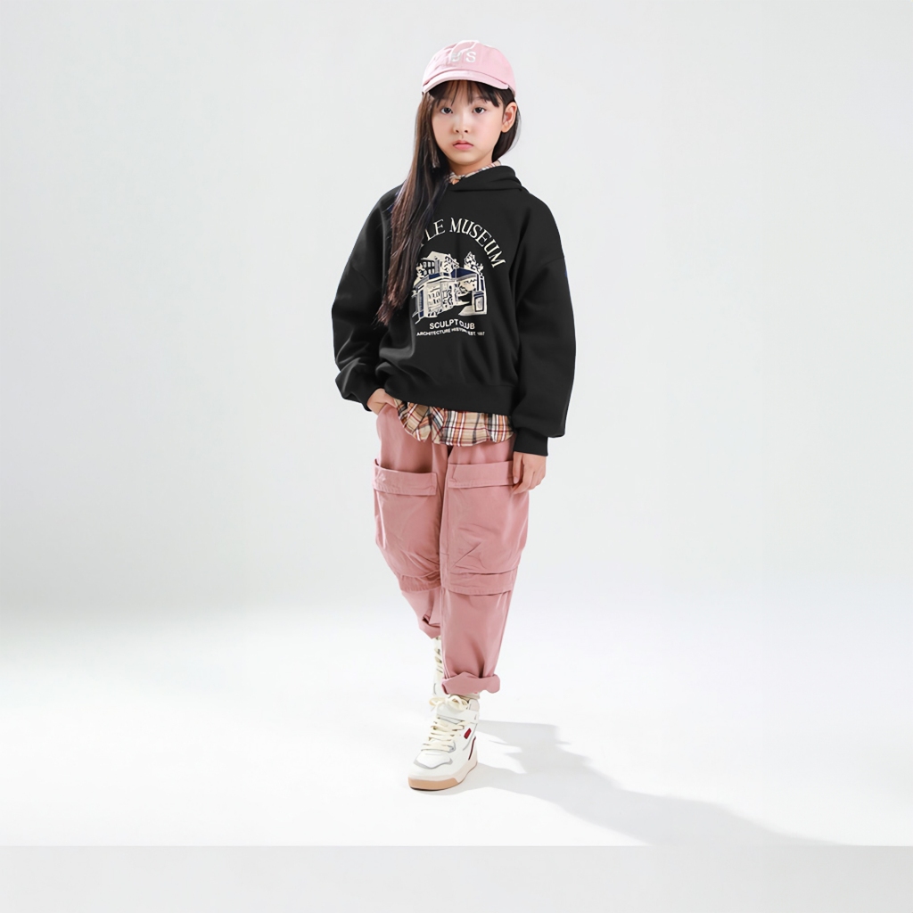 Áo hoodie nỉ dành cho bé in hình STAPLE CLUB BT219
