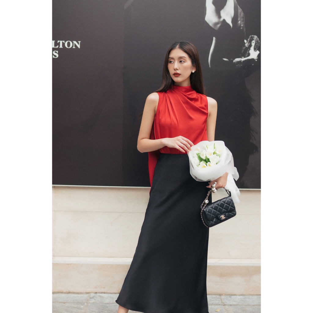 Chân váy lụa midi Charlotte Midi Skirt HUONG BOUTIQUE HBZ490