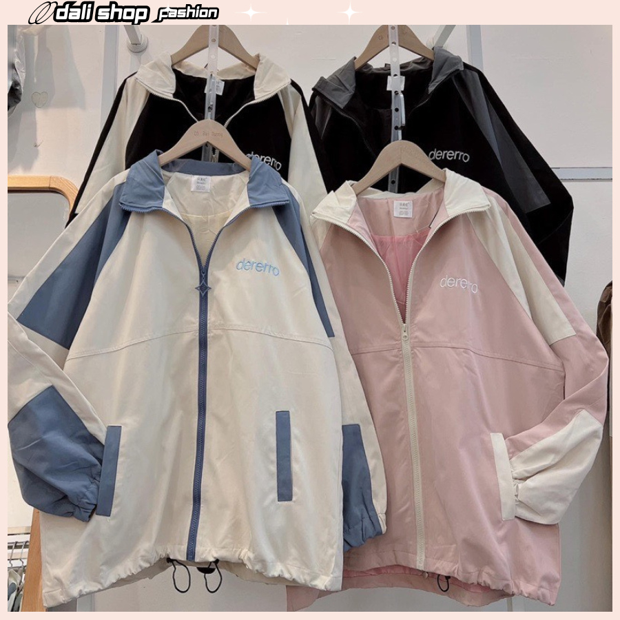 Áo khoác gió nữ 2 lớp đẹp phối màu trẻ trung năng động, áo khoác dù mẫu mới duyên dáng