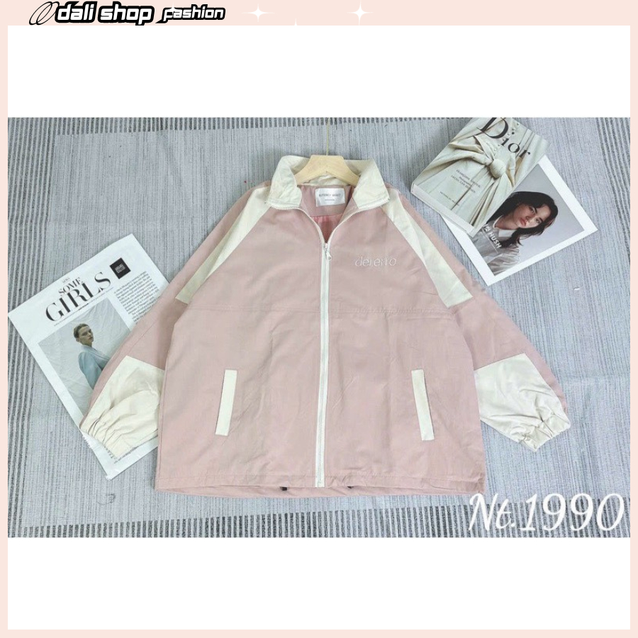 Áo khoác gió nữ 2 lớp đẹp phối màu trẻ trung năng động, áo khoác dù mẫu mới duyên dáng