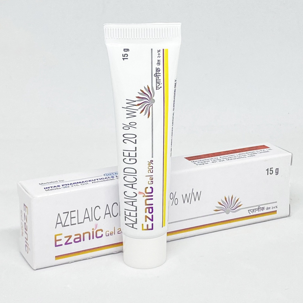 Kem giảm mụn Ezanic và Gel Ezanic 20% Azelaic acid 15g ngừa mụn, giảm thâm chính hãng