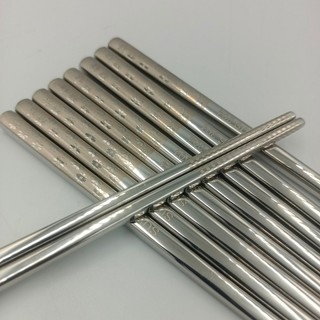 Sét 5 Đôi Đũa Inox SUS 304 Cán Hoa Văn Dài 23.5cm Cao cấp