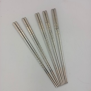 SET 5 đôi đũa inox 304 khắc logo và họa tiết hoa văn cao cấp