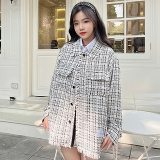 Áo khoác sơ mi yellow flicker bts " tweed love " unisex