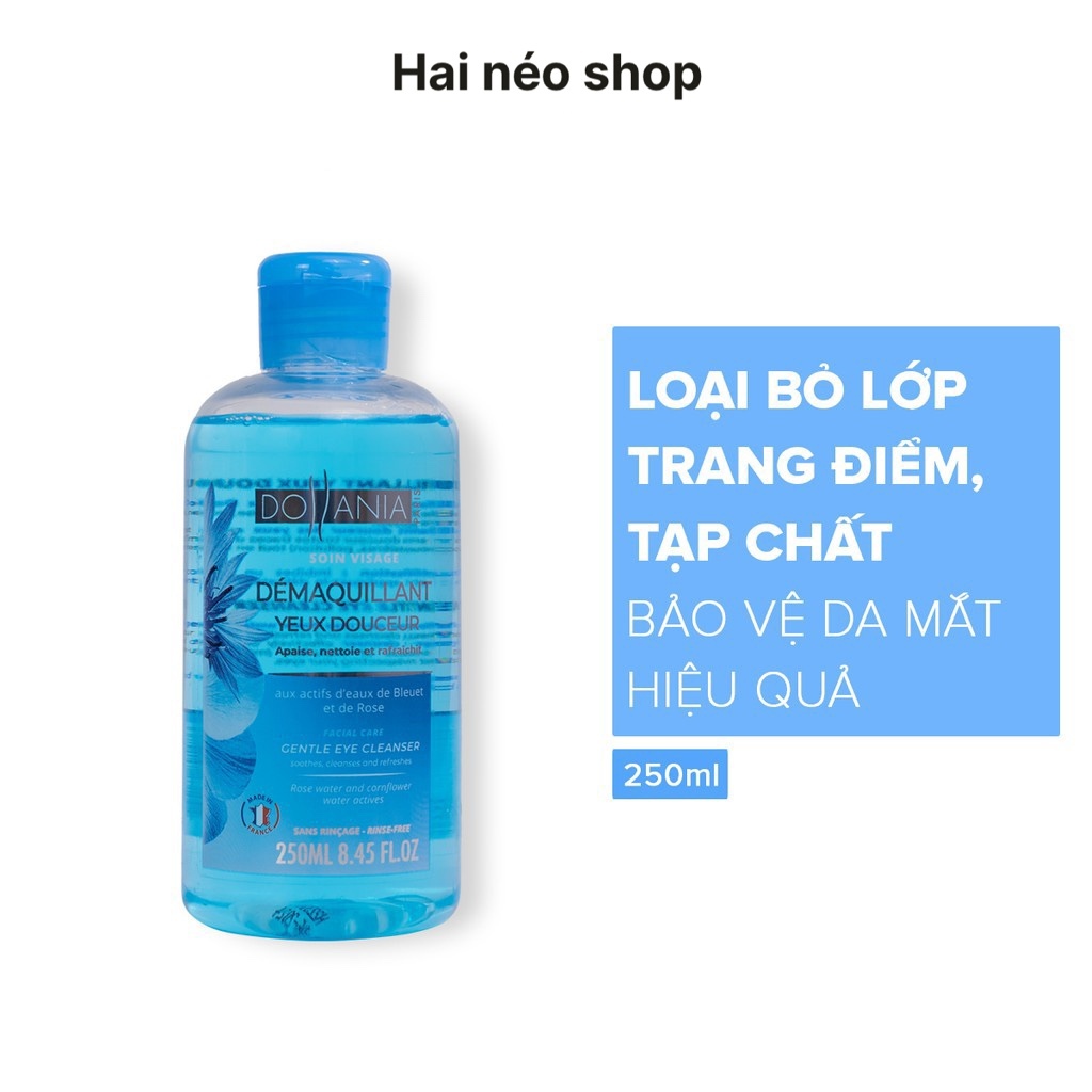 Tẩy trang mắt môi chuyên dụng DOLLANIA Soin Visage Demaquillant Yeux Douceur 250ml