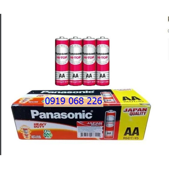 Hộp 60 Viên Pin Than Đỏ AA Panasonic R6DT/4S-V Hi-Top