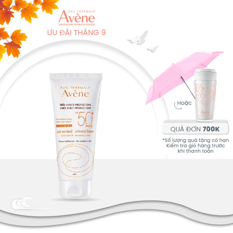 Kem chống nắng vật lý cho da thường nhạy cảm AVÈNE Very High Protection Mineral Lotion SPF 50+ 100ml