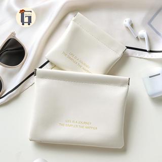 Túi đựng cáp dữ liệu điện thoại, có thể đựng tiền/ trang sức/ kính/ tai nghe/ củ sạc Chất liệu PU chống thấm nước