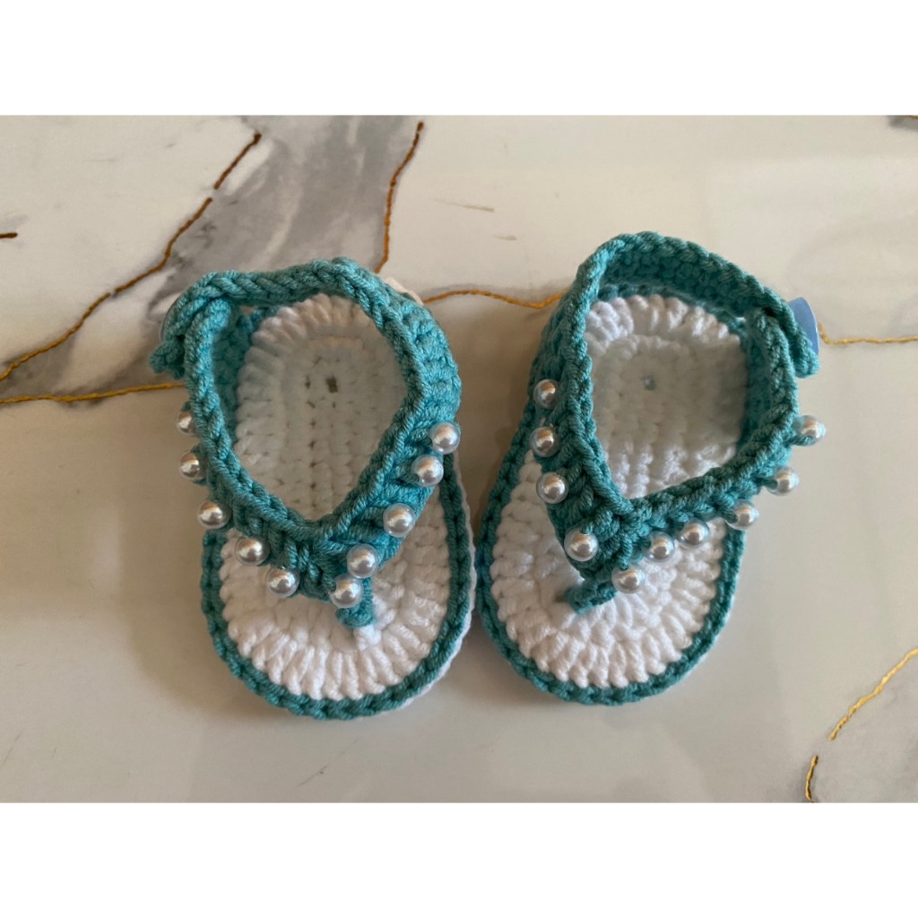 Dép kẹp handmade đính hạt cho bé