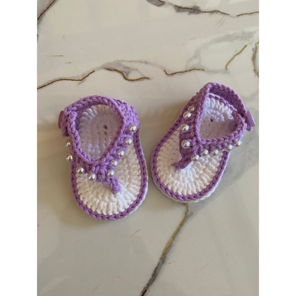 Dép kẹp handmade đính hạt cho bé