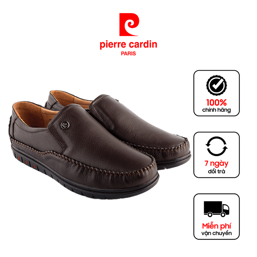 Giày lười nam da bò Pierre Cardin, đế cao su chống trượt, tạo cảm giác êm chân -  PCMFWL 083