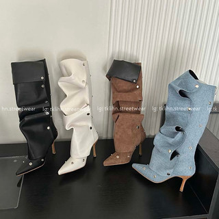 Tklihn boots cao gót mũi nhọn fashionita cá tính độc lạ 2023 bốt cao gót sang chảnh cá tính
