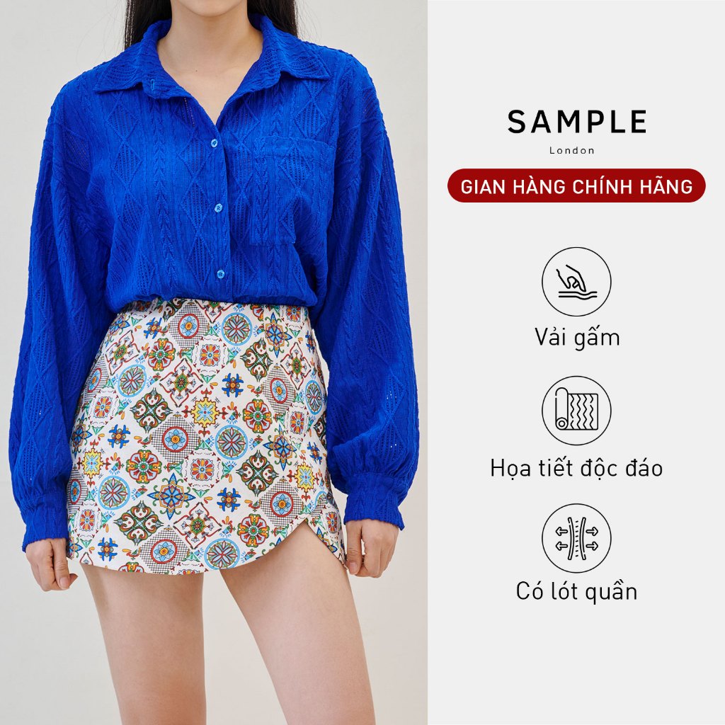 Chân váy Evelyn nữ gấm hoa SAMPLE LONDON dành cho dân công sở, đi chơi, dạo phố hay đi tiệc